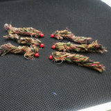 6 Jacobs Coat Worms FISHING TROUT FLIES SIZE 10 BARBLESS LURE