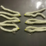 6 x Shimmy Worm Trout Fly Lures Size 10 barbless