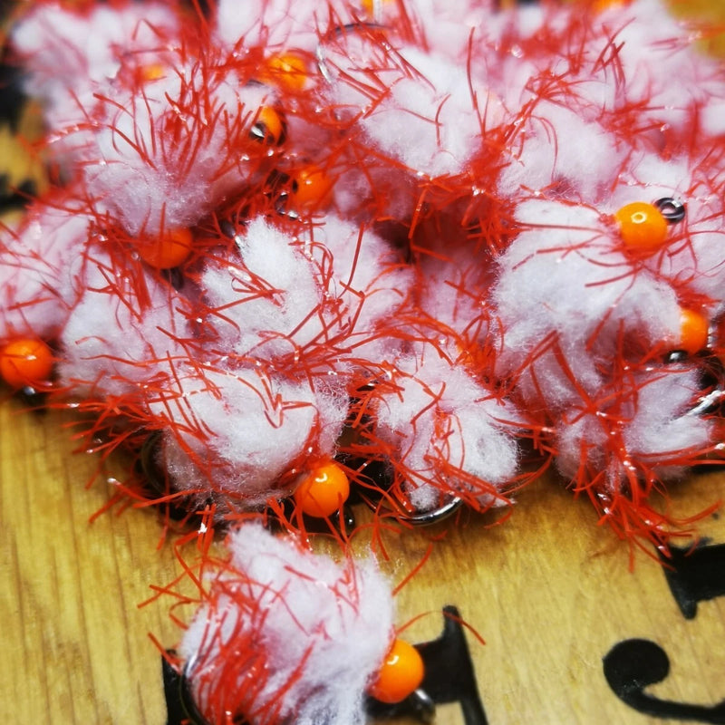 6 JACK FROST EGG-IT BLOBS  TROUT FLIES  SIZE 10 BARBLESS HOTHEAD