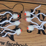 6 X Cheese Squirmy Worm Blob Size 10 Barbless Hot Head Trout Flies.