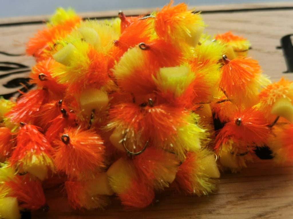 12 Tequila FAB BLOBS/TROUT FLIES/FLY FISHING size 10 barbed