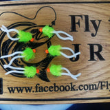 6 x Cats Whisker Squirmy Worm Blob Size 10 Barbless  Hot Head Trout Flies.
