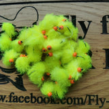 6 X Yellow Pulse Fritz EGG/BLOB FLY FISHING TROUT FLIES  SIZE10 barbless
