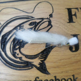 6 White Popper Minkies Trout Flies Fly Fishing Trout Fly Size 10 Barbless