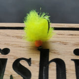 6 X Yellow Pulse Fritz EGG/BLOB FLY FISHING TROUT FLIES  SIZE10 barbless