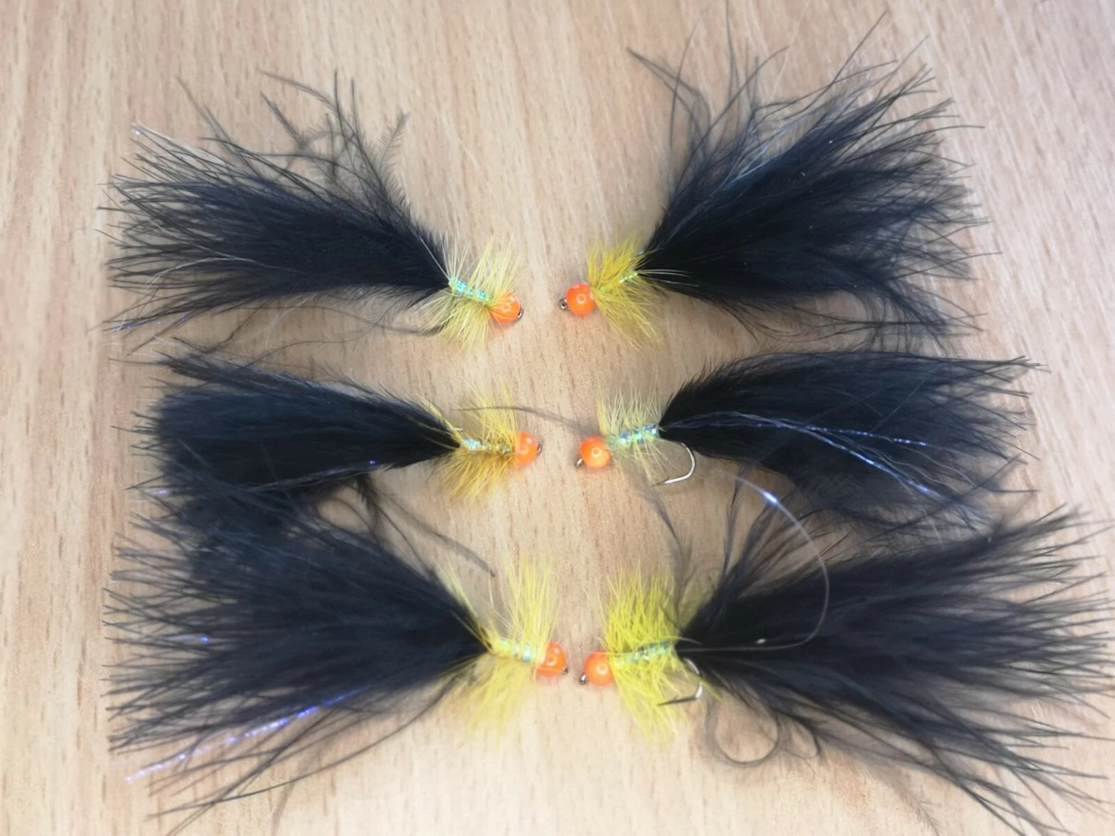 Hothead Yellow And Black Dancer Size 10 (Set of 6)  Fly Fishing Flies Fry Wet