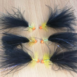 Hothead Yellow And Black Dancer Size 10 (Set of 6)  Fly Fishing Flies Fry Wet