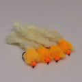 6 Orange Cheese Eggstacy Worms.Fly Fishing trout fly lure barbless
