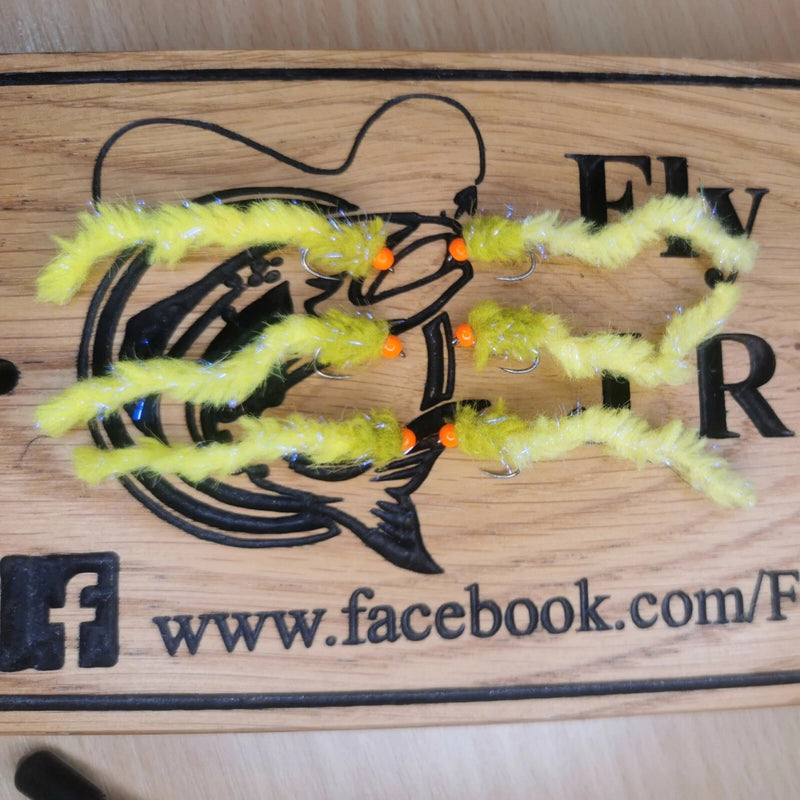 6 Dawsons Olive Electric Eggstacy Worms. Fly Fishing trout fly lure barbless