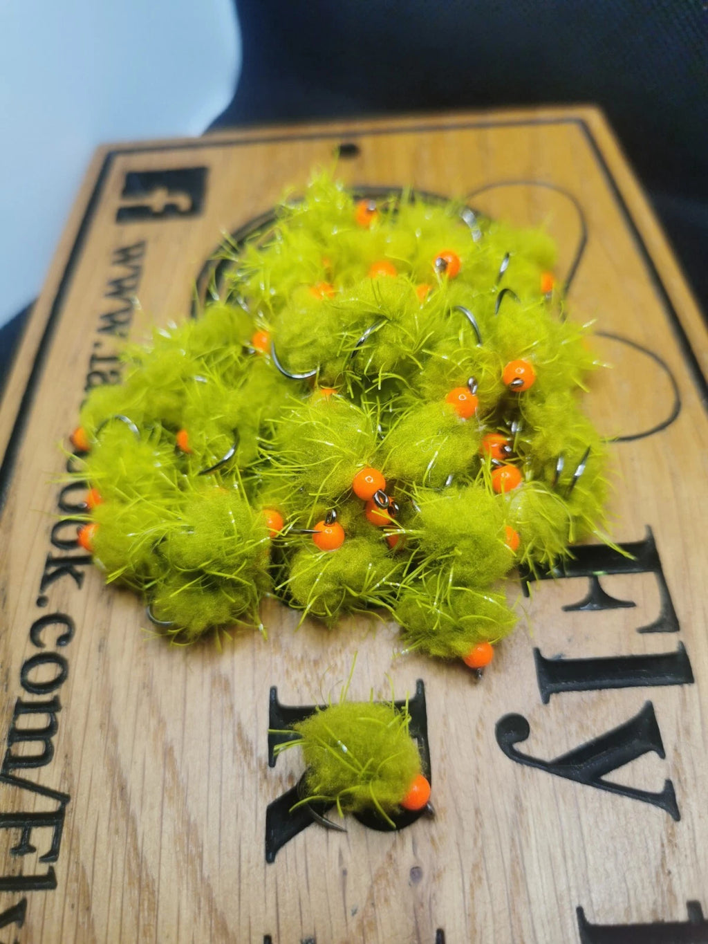 6 OLIVE /OLIVE STRAGGLE EGG-IT BLOBS TROUT FLIES  SIZE 10 BARBLESS HOTHEAD