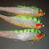 3 Large Flash  Pike /Perch/ Predatory Fly Lures Size 1 Hook Set of 3