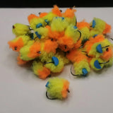 6 Tequila Eggstacy FAB BLOBS/TROUT FLIES/FLY FISHING size 10 barbless