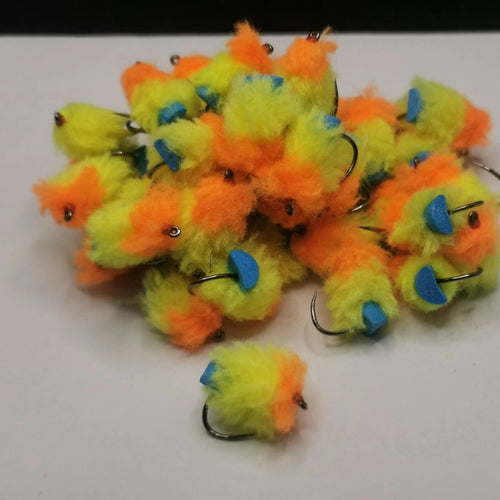 6 Tequila Eggstacy FAB BLOBS/TROUT FLIES/FLY FISHING size 10 barbless