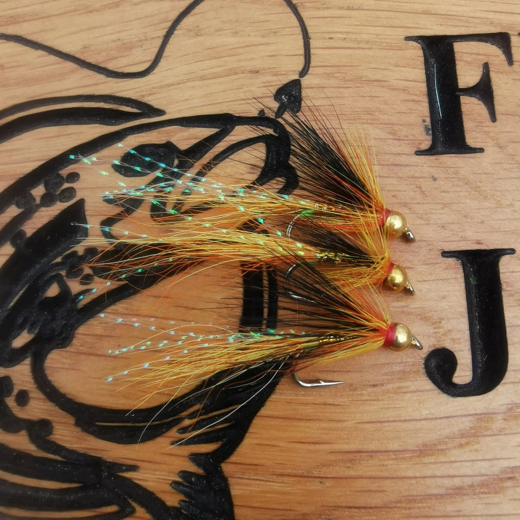 Salmon Flies Single Hook Bead Head Size 8. Set Of 3