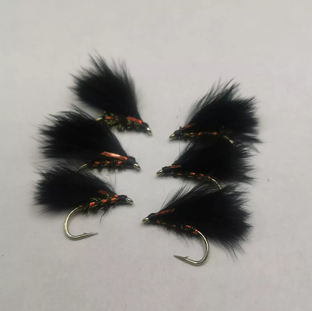 Black and Red Holo Cormorant Size 12 (Set of 6) Fly Fishing Flies Fry