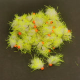 6 CATS WHISKER EGGSTACY BLOBS FISHING TROUT FLIES  SIZE 10 BARBLESS HOTHEAD