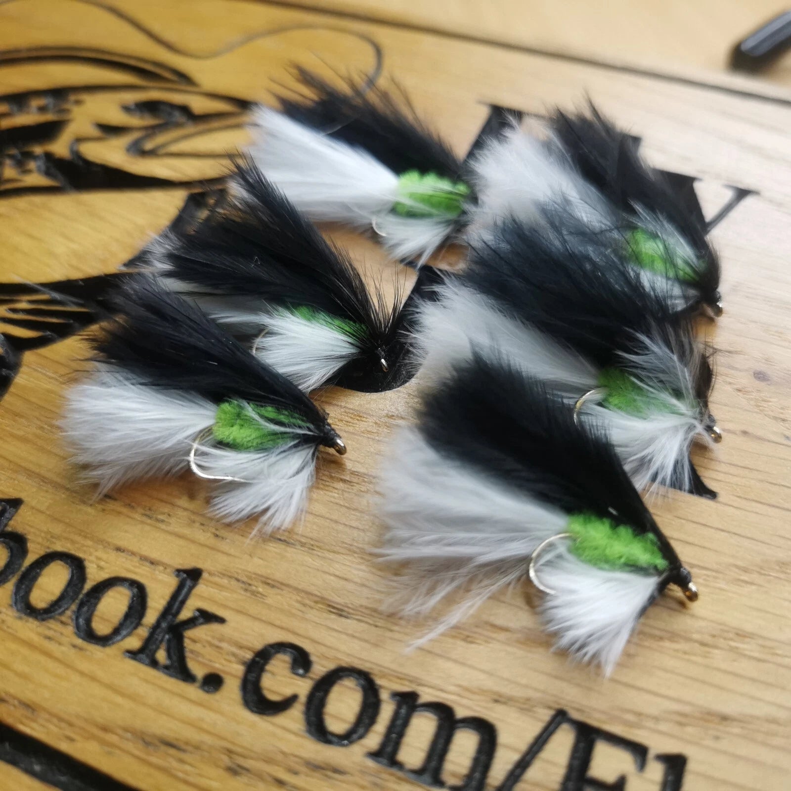 6 Black And White Mini Lures Fly Fishing Trout Fly Size 10