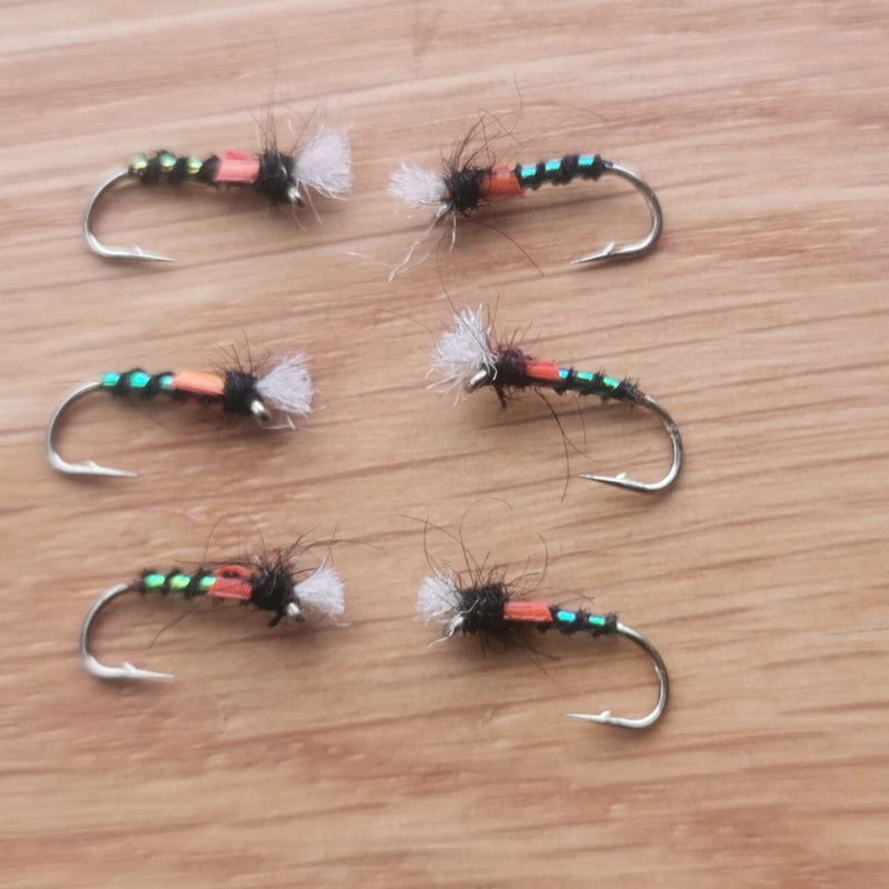 Lightweight Holo Black Buzzers size 12 (Set of 6) Fly Fishing Flies Trout