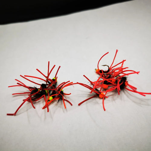 12x Red Dancing Bloodworm size 12 Bung Trout Fly Fishing Trout Fly Set of 12