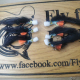 6 Black Popper Minkies Trout Flies Fly Fishing Trout Fly Size 10