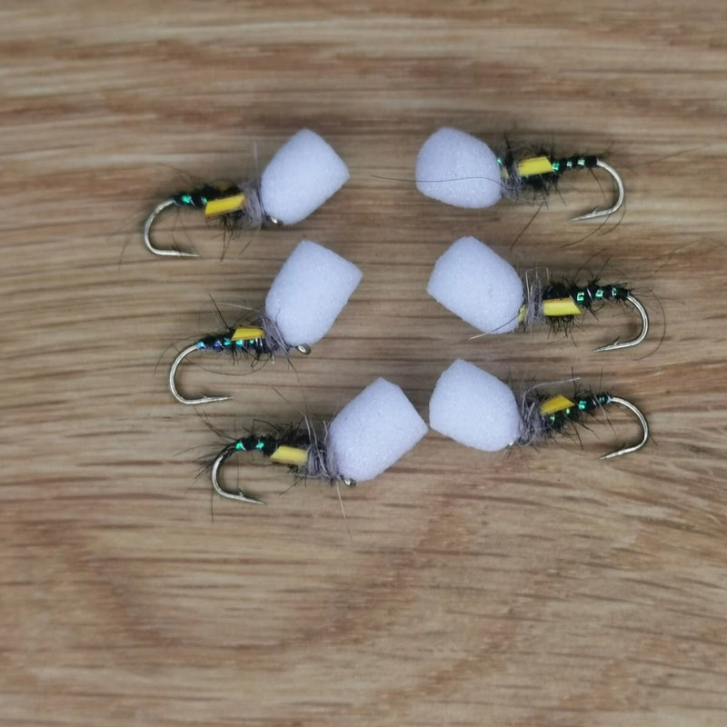 Black Pearl Suspender Buzzers Size 12 (Set of 6) Fly Fishing