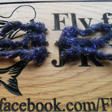6 BLACK Electric Eggstacy UV Worms. Fly Fishing trout fly lure