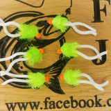 6 x Cats Whisker Squirmy Worm Blob Size 10 Barbless  Hot Head Trout Flies.