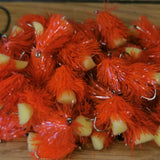 12 Orange FAB BLOBS/TROUT FLIES/FLY FISHING size 10 barbed