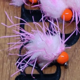 6 PINK /PINK EGG-IT BLOBS FISHING TROUT FLIES  SIZE 10 BARBLESS HOTHEAD