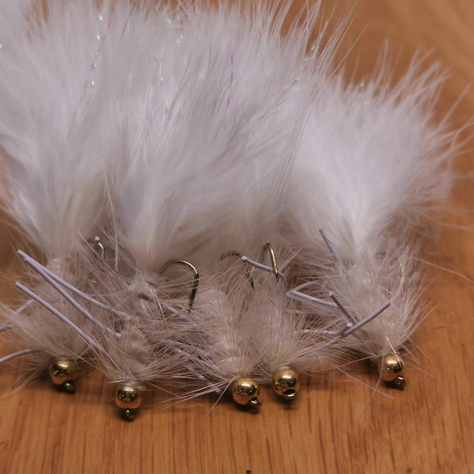 White Woolly Bugger Fly Fishing Flies lures Streamers X6