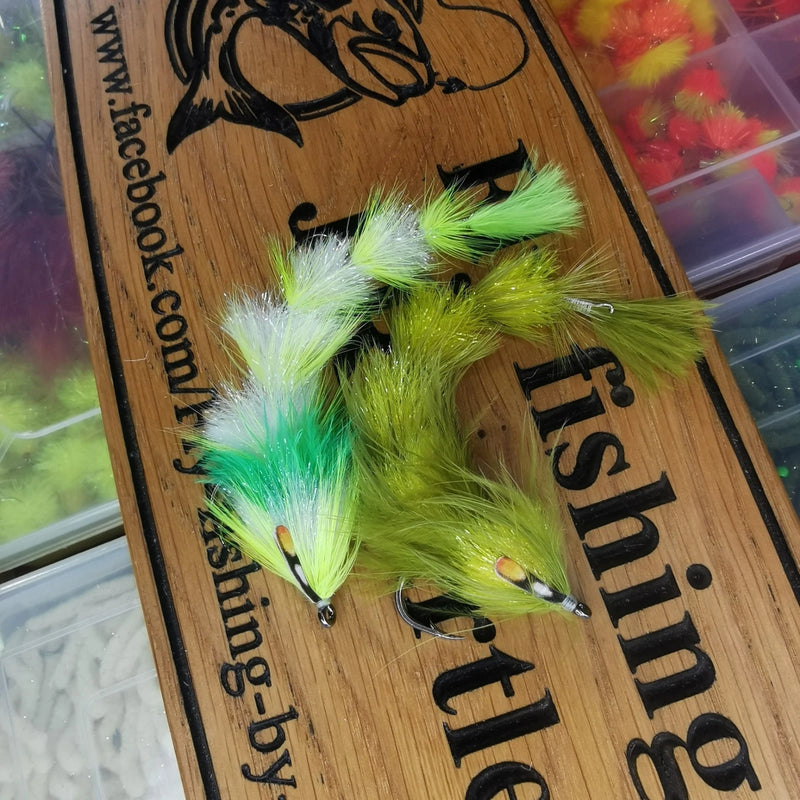 Pike Fly Feather Game Changer, Game Changer  set of two flies Pike Fly Fishing