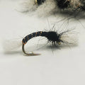 6x Hatching Black Buzzer Fly Fishing Trout Size 12 Hook