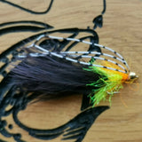 6 Black Brass Head Bleeding Throat Cats Whisker Trout Fishing Flies