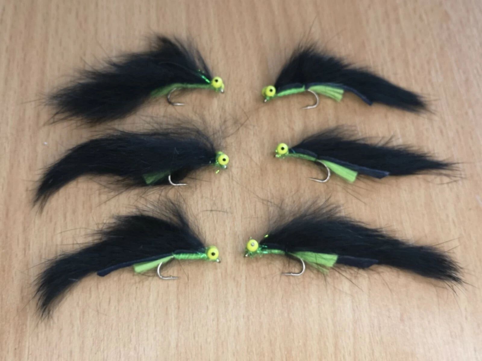 Black lumi cats Lure size 10 Fly Fishing Flies Trout(set of 6)