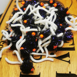 6X Black UV and White Squirmy Worm Blob Size 10 Barbless  Hot Head Trout Flies.