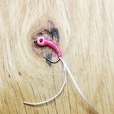6 x PINKY FLEXI-FLOSS STALKING BUG ,LURES,TROUT FLIES, BUZZERS SIZE 10