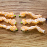 6 CLEMENTINE FISHING TROUT FLIES SIZE 10 BARBLESS LURE