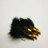 6 DIAWL BACH Marabou Nymph Black Wet Trout Fly Flies Size 12 Hook
