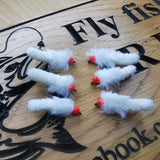 WHITE WOTSIT/MOP FLY HOT HEAD EGGSTACY SIZE 10 BARBLESS