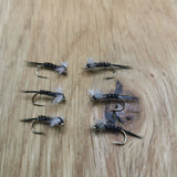 Black Muskin trout fly / nymph - size 12 set of 6