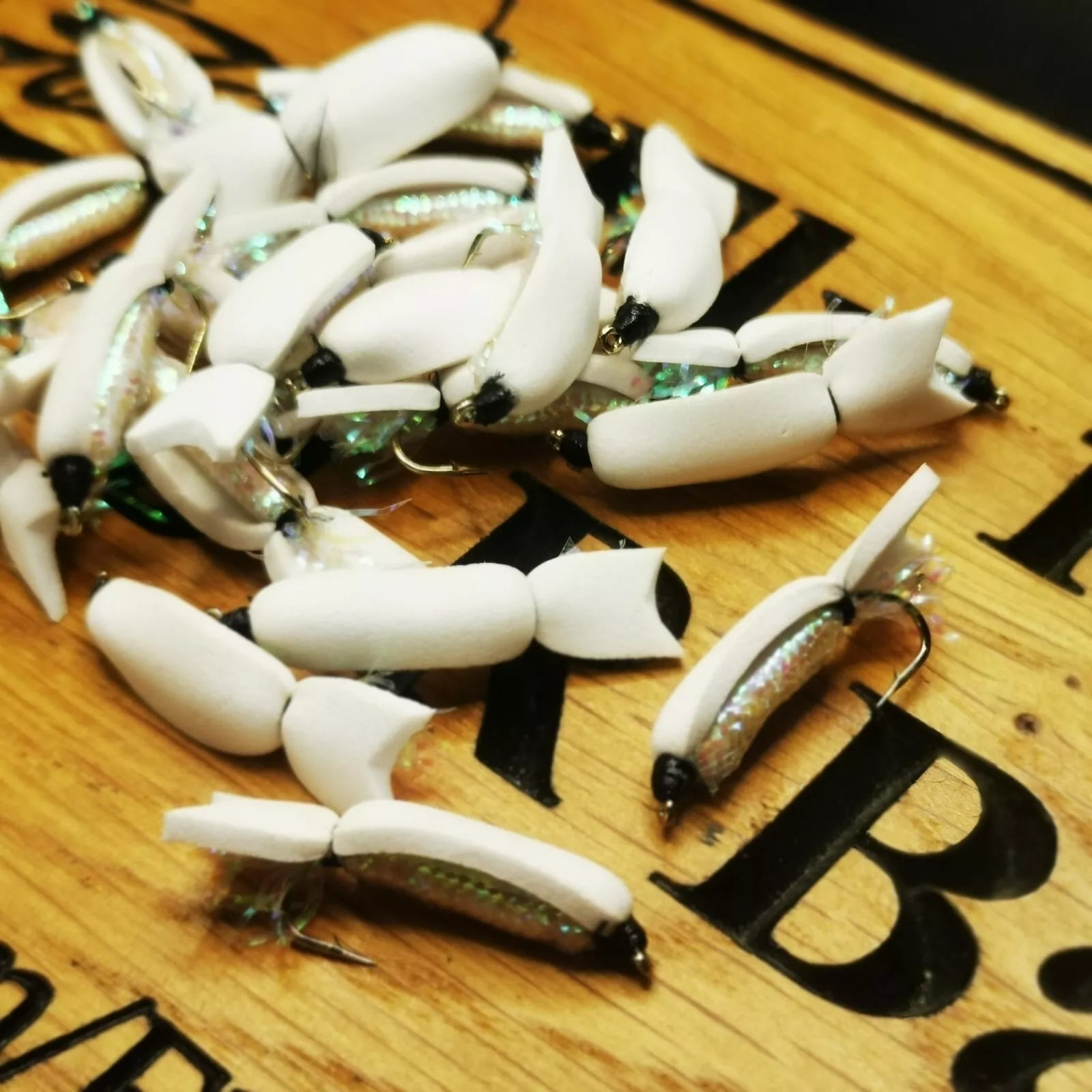 White Floating Fry Fishing Dry Trout Flies size 10 Set of 6