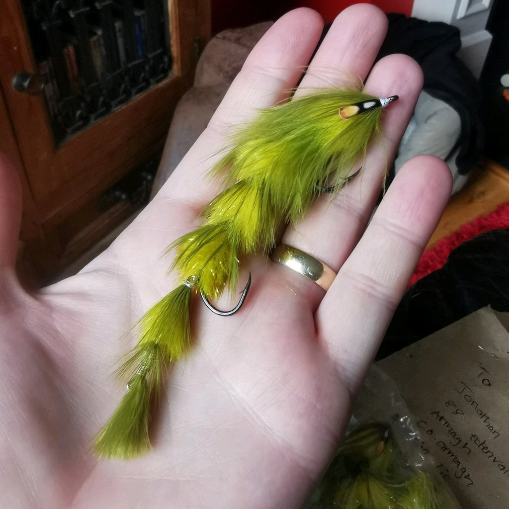 Pike Fly Feather Game Changer, Game Changer  set of two flies Pike Fly Fishing