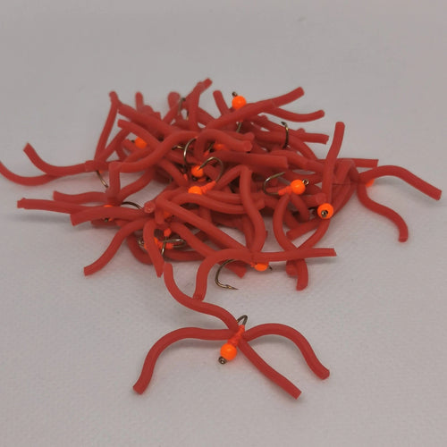 6 x Red Squirmy size 10 Can of squirmy