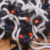 6X Black UV and White Squirmy Worm Blob Size 10 Barbless  Hot Head Trout Flies.