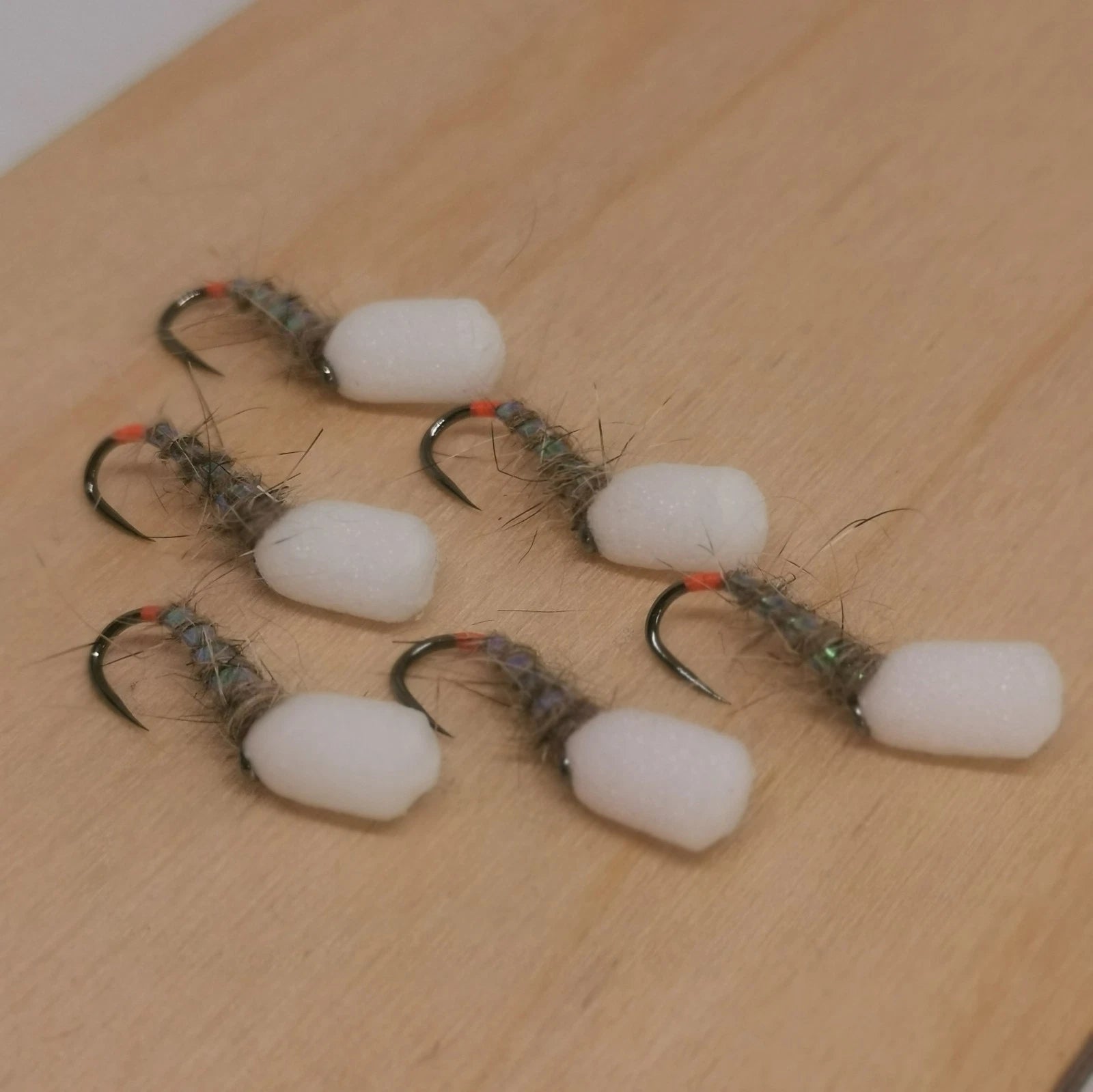 Hot Butt Hares Ear Suspended buzzer Set of 6  Fly Fishing Trout Flies SIZE 12