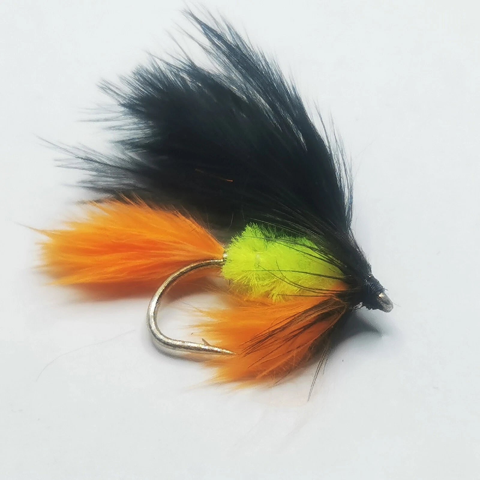 6 Black And Orange Mini Lures Fly Fishing Trout Fly Size 10