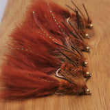 Brown Woolly Bugger Fly Fishing Flies lures Streamers X6