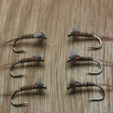Brown Muskin trout fly / nymph - size 12 set of 6