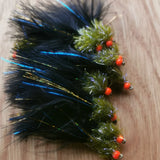 Ally McCoist UV Olive / Black Fritz Lure size 10 (Set of 6) Fly Fishing Flies