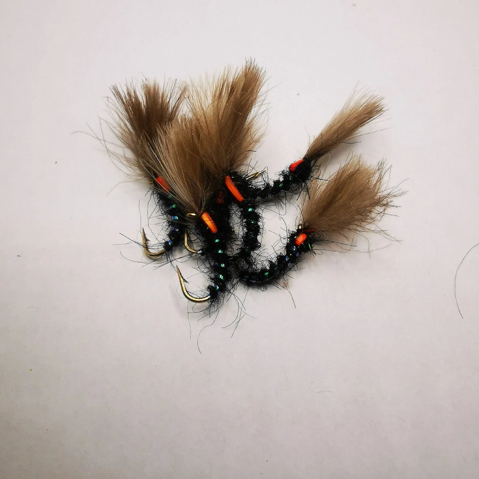 Black Shuttle cock CDC Emerger Dry Fly Set Of Six size 12